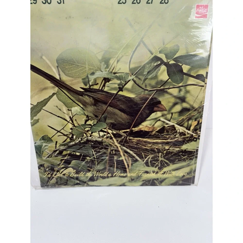 1973 Coca Cola Coke Advertising Calendar Bird Vintage Original‎ Rare